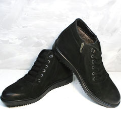 Черные ботинки на шнуровке мужские Luciano Bellini 71783 Black.