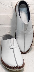 Мягкие туфли слипоны мужские лето смарт кэжуал мужской Luciano Bellini 91724-S-304 All White.