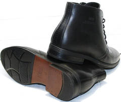 Мужские зимние ботинки на натуральном меху Ikoc 3640-1 Black Leather.