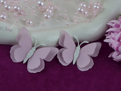 Двошарові Метелики з тканини вирізані світло рожеві №62
