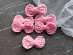 Бантик в'язаний рожевий (ручної работи)