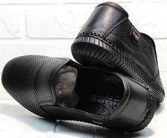 Мужской кэжуал стиль. Мягкие туфли мокасины мужские Ridge Z-291-80 All Black.