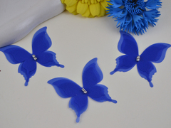 Метелики шифонові зі стразами сині №19