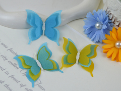 Заготовки для метеликів з блискучої органзи бірюзові (на 2 метелика)