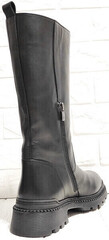 Модные полусапоги ботинки кожаные женские Evromoda 020-927-001 Black.