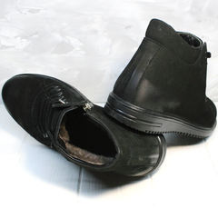 Модные зимние ботинки мужские Luciano Bellini 71783 Black.
