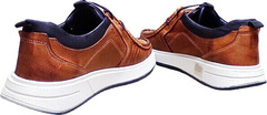 Необычные кроссовки кожаные мужские демисезонные. Мужские мокасины на шнурках Arsello 33-19 Brown White.