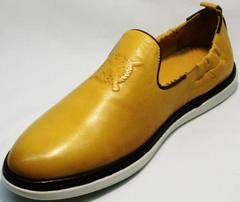 Модные мужские туфли под джинсы King West 053-1022 Yellow-White.