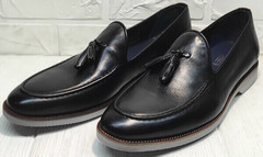 Мужские туфли классика лоферы под костюм Luciano Bellini 91178-E-212 Black.