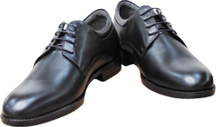 Черные туфли мужские кожаные классические Luciano Bellini 23KF810 Black Leather.