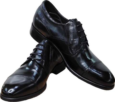 Дерби туфли мужские кожаные Rossini Roberto 2YR1158 Black Leather.