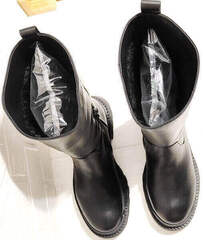 Женские полусапожки зимние ботинки с мехом Evromoda 020-927-001 Black.