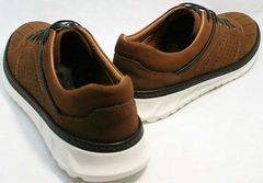 Туфли спортивные мужские кожаные Vitto Men Shoes 1830 Brown White