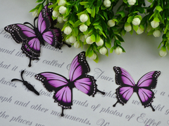 Метелики з тканини вирізані бузкові №29