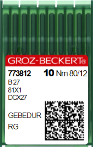 Игла швейная промышленная  для оверлока Groz Beckert B27/DC*27 №80 GEBEDUR | Soliy.com.ua