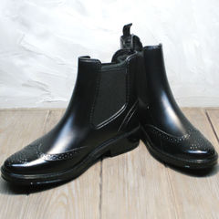 Зимние резиновые ботинки женские W9072Black
