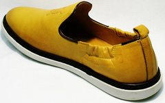Красивые мужские туфли летние King West 053-1022 Yellow-White.
