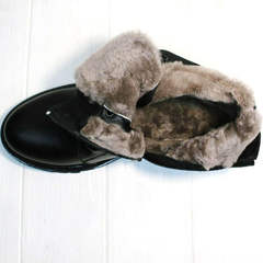 Модные зимние ботинки женские с мехом Frenzony 701-20 Black Leather&Fur.