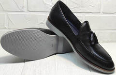 Модные лоферы туфли кожаные мужские Luciano Bellini 91178-E-212 Black.