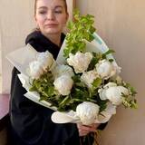 Photo of White peonies in a bouquet «Peony miracle»