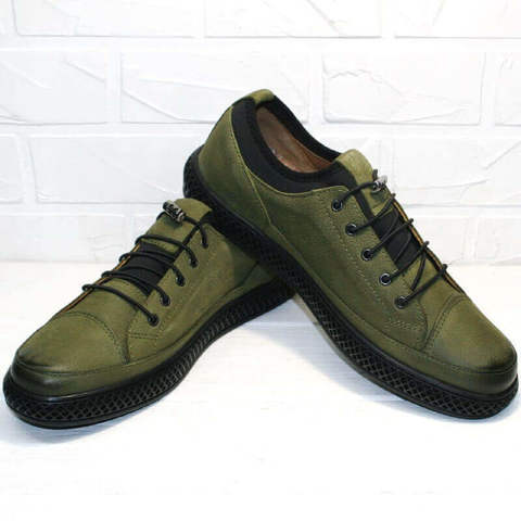 Стильные кеды туфли мужские Luciano Bellini C2801 Nb Khaki.
