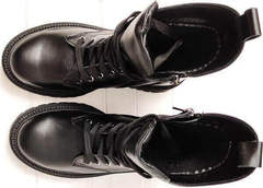 Короткие ботинки демисезонные женские натуральная кожа Maria Sonet 329-k Black.