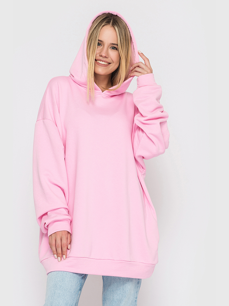 Худи трикотажное розовое YOS от украинского бренда Your Own Style
