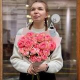 Photo of 9 branches of Lovely Rokoko pink spray peony roses in a bouquet «Sweet Petals»