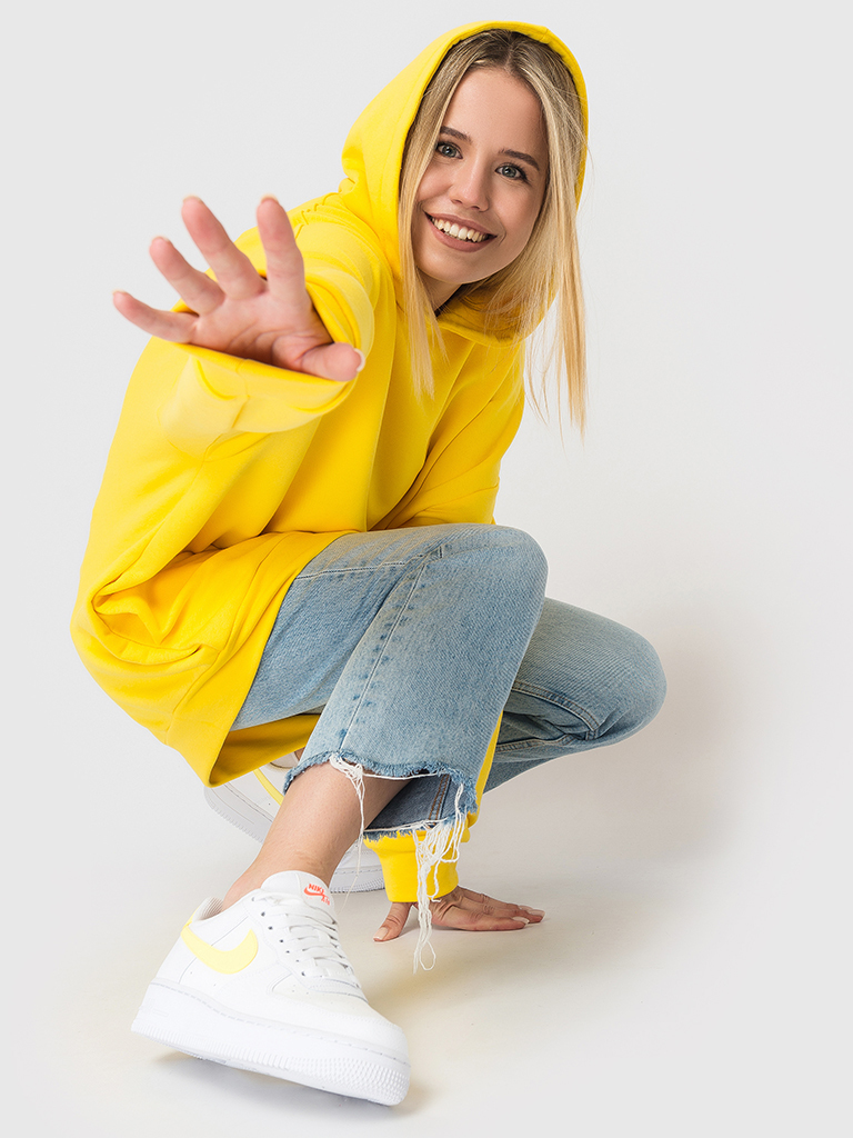 Худи трикотажное желтое YOS от украинского бренда Your Own Style