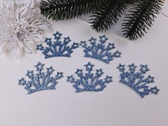 Набір сніжинок для обідка з зірочками блакитний №3