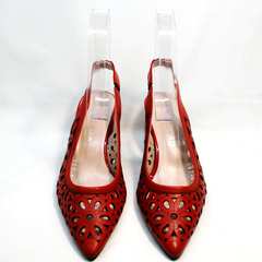 Летние туфли босоножки на толстом каблуке G.U.E.R.O G067-TN Red