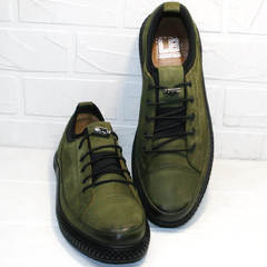 Кожаные кеды туфли мужские casual Luciano Bellini C2801 Nb Khaki.