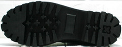 Женские зимние кожаные ботинки на тракторной подошве Frenzony 701-20 Black Leather&Fur.