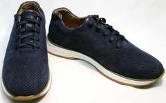Кожаные кроссовки с перфорацией мужские Faber 1957134-7 Blue
