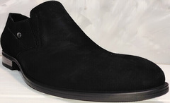 Модные туфли лоферы замшевые мужские Ikoc 3410-7 Black Suede.