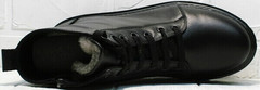 Высокие зимние ботинки женские кожаные на натуральном меху Frenzony 701-20 Black Leather&Fur.