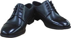 Мужские классические туфли на шнурке Ikoc 3853-2 Black Leather.