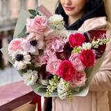 Photo of Elegant bouquet with ranunculi and peony roses «Romantic dream»