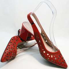 Женские босоножки туфли под джинсы G.U.E.R.O G067-TN Red.
