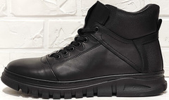 Зимние мужские ботинки кроссовки черные Komcero 1K0531-3506 Black.