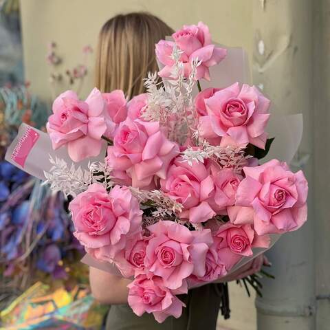 Букет «Марципан», Цветы: Роза, Рускус
