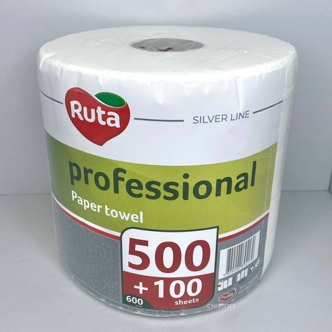 Полотенце бумажное Ruta Professional 2сл. (600 л.) белое