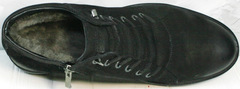 Мужские зимние ботинки из натуральной кожи Luciano Bellini 71783 Black.