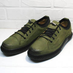 Кожаные мужские туфли под кроссовки Luciano Bellini C2801 Nb Khaki.