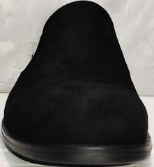 Черные замшевые лоферы туфли без шнурков мужские Ikoc 3410-7 Black Suede.