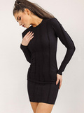Платье мини черного цвета со швами наружу Katarina Ivanenko фото 2