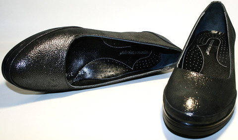 Черные туфли женские. Кожаные туфли с перфорацией. Летние туфли на каблуке 4 см Marani Magli Black.