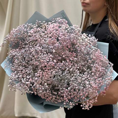 11 branches of pastel colored gypsophila in a bouquet «Sweet Clouds», Flowers: Gypsophila, 11 branches.