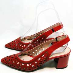 Красивые туфли босоножки женские G.U.E.R.O G067-TN Red.