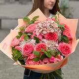 Photo of Luxurious bouquet with peonies and hydrangea «Coral Summer»